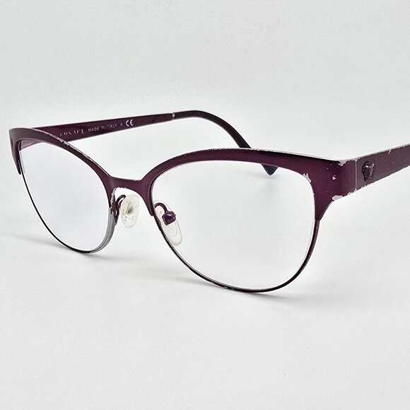 Versace Accessories - Versace Mod. 1240 1397 Plum Purple Cat Eye Eyeglasses Frame Italy 53-17-140
